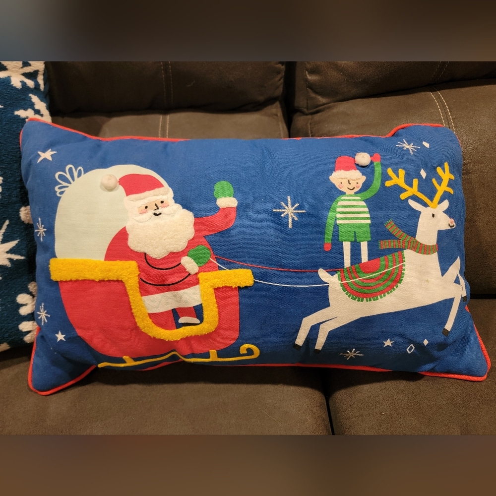 WONDERSHOP by TARGET Festive Santa and Reindeer Holiday Pillow
